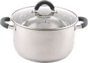 Кастрюля HOMECLUB Comfort, с силиконовыми ручками, нержавеющая сталь, индукция, 5.8л Арт. GS-7