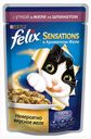 Корм Felix Sensation для кошек, с уткой в желе со шпинатом, 85 г