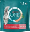 Корм сухой Purina One с лососем и пшеницей для стерилизованных кошек 1.5кг