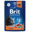 Влажный корм для стерилизованных кошек Brit Premium Лосось в соусе, 85 г