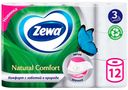 Туалетная бумага Zewa Natural Comfort 3 слоя 12 рулонов