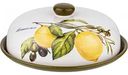 Блюдо для блинов керамическое Agness Lemon Tree с крышкой,  23×10 см