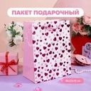 Пакет подарочный, With Love, 18х23х10 см, в ассортименте
