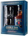 Виски Jim Beam Double Oak в подарочной упаковке с двумя стаканами США, 0,7 л