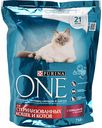 Корм для стерилизованных кошек и котов Purina One с говядиной и пшеницей, 750 г
