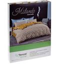 Комплект постельного белья 2-спальный Milando Плетение тенсель цвет: серый/коричневый/горчичный, 4 предмета