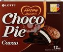Пирожное LOTTE Choco Pie cacao бисквитное в шоколадной глазури, 12х28г