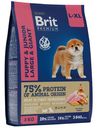 Корм Brit Premium сухой с курицей для щенков и молодых собак крупных пород, 3кг