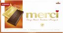 Шоколад горький MERCI с соком апельсина и кусочками миндаля, 100г