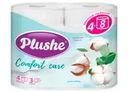 Туалетная бумага "Comfort Care", Plushe, 3 слоя, 4 рулона