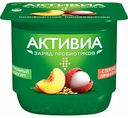 Биойогурт Активиа с персиком, личи и киноа 2,9%, 150 г