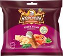Cухарики 3 КОРОЧКИ, ржаные, Сёмга с сыром/с соусом Тартар, 85г