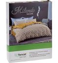 Комплект постельного белья 1,5-спальный Milando Плетение тенсель цвет: серый/коричневый/горчичный, 4 предмета