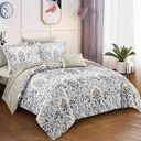 Комплект постельного белья евро Bravo Theodora Collection Айша поплин цвет: слоновая кость/темно-серый/золотистый, 4 предмета