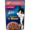 Корм для взрослых кошек влажный Felix Sensations Лосось в желе со вкусом трески, 75 г