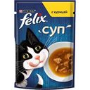 Влажный корм для кошек Felix суп с курицей, 48г