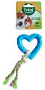 Игрушка для собак Triol Сердечко с верёвкой из цельнолитой резины в ассортименте, 70х150мм