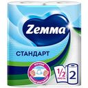 Бумажные полотенца Zemma Стандарт 2 слоя с перфорацией 1/2 листа, 2рулона
