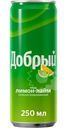 Напиток газированный Добрый лимон-лайм, 250мл