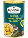 Оливки зелёные с ароматными травами Маркет Перекрёсток, 300г