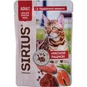 Влажный корм для взрослых кошек Sirius Premium Adult Мясной рацион, кусочки в соусе, 85 г