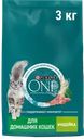 Корм сухой для взрослых кошек PURINA ONE Индейка, для домашних