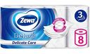 Туалетная бумага Zewa Deluxe без аромата, 3 слоя, 8 рулонов