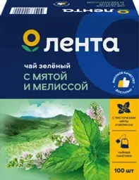 Чай зеленый ЛЕНТА с мелиссой байховый