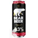 Пиво БЕАР БИР СТРОНГ ЛАГЕР светлое 8,3% 0.45л