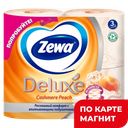 ZEWA Deluxe т/бумага Персиковая с аром.персика 3сл 4рул:14