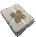Плед Belezza Christmas с блестящим принтом микрофибра цвет: белый/золотой, 150×200 см