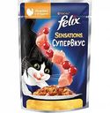 Влажный корм для взрослых кошек Felix Sensations Супервкус Индейка с ягодами, 75 г