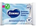 Бумага Zemma Деликатная Забота влажная туалетная, 40шт