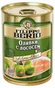 Оливки Filippo Berio зеленые с лососем без косточки 300 г
