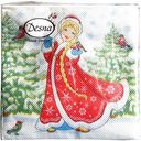 Салфетки бумажные Desna Снегурочка 1 слой, 24 см, 40шт.