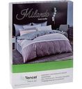 Комплект постельного белья 2-спальный Milando Полосы с узором тенсель цвет: серый/приглушённый лиловый, 4 предмета