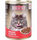 Мясные консервы для кошек Кусочки в желе Зоогурман Big Cat Мясное ассорти, 350 г