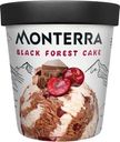 Мороженое сливочное Monterra Black Forest Cake двухслойное шоколадное с вишней и кусочками печенья 9%, 300г