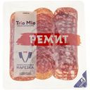 Колбаса сырокопчёная Ремит Trio mio в нарезке ассорти, 100г