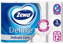 Туалетная бумага Zewa Deluxe  белая 3 слоя, 12 рулонов