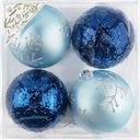 Шар 8см пластик Игл Гифтс голубой синий с блестками Игл Гифтс п/у, 4 шт