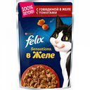 Корм для кошек Аппетитные кусочки в желе Felix с говядиной и томатами, 85 г