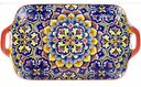 Поднос фарфоровая Nouvelle Home Arabesque с ручками цвет: красный, 30х16,5х3 см