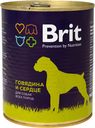 Корм Brit говядина и сердце для собак, 850г