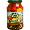GLOBAL VILLAGE Овощи маринованные Ассорти (патиссоны, черри, огурцы) 900 г