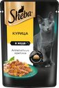 Корм консервированный для взрослых кошек SHEBA ломтики в желе с курицей, 75г