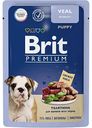 Влажный корм для щенков всех пород Brit Premium телятина в соусе, 85г