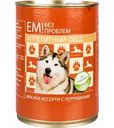Корм для собак Аппетитный обед Ем без проблем мясное ассорти с потрошками, 970 г
