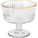 Креманка стеклянная рельефная, золотая кайма, 340мл