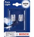 Лампа галогенная автомобильная Bosch W5W 501 Pure Light, 2 шт.